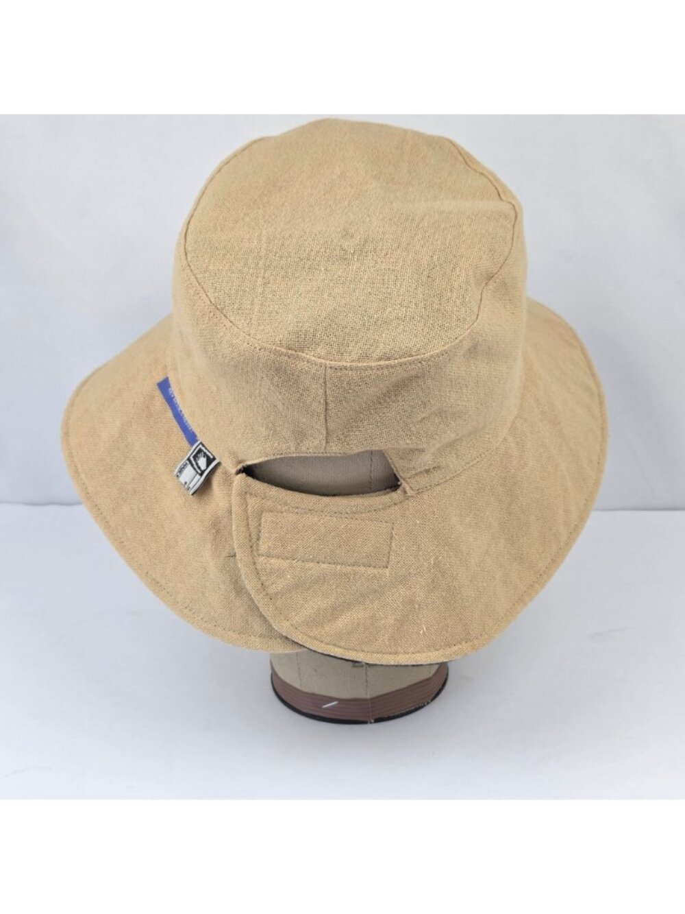 Wallaroo Reversible Resort Hat Tan & Black Wide Brim Sun Protection Cotton Blend - Picture 8 of 14